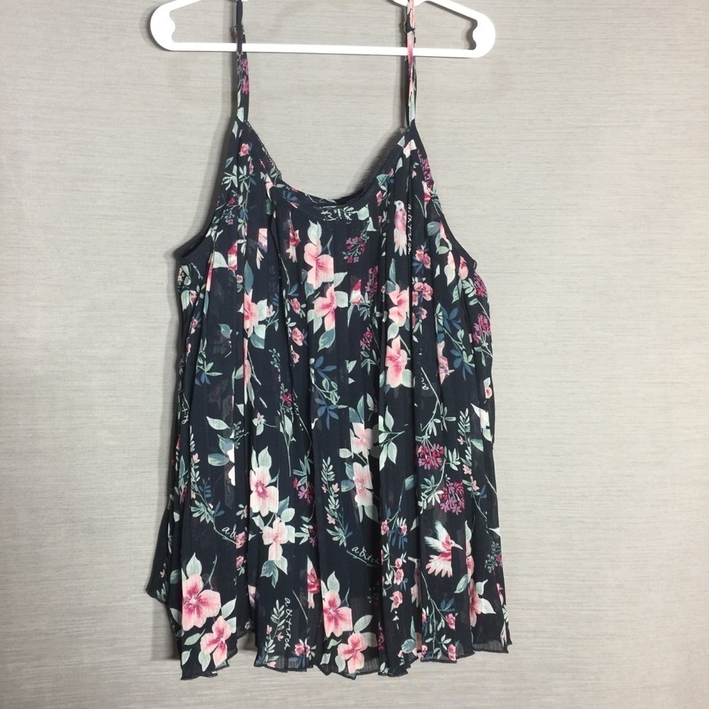 ABERCROMBIE Kids Girls Flowy Pleated Cami Tank Top